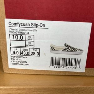 Vans Comfycush Slip-Ons BRAND NEW in box Checkerboard Classic Retail $70